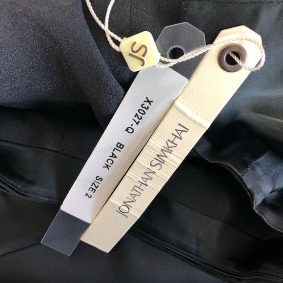 JONATHAN Simkhai Black Satin Zip Side Slit Wrap Skirt - Picture 9 of 13